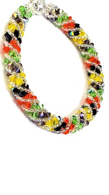 Halloween Russian Spiral Handmade Crystal Beaded Bracelet Bead Weave Bracelet Bicone Bracelet - image5